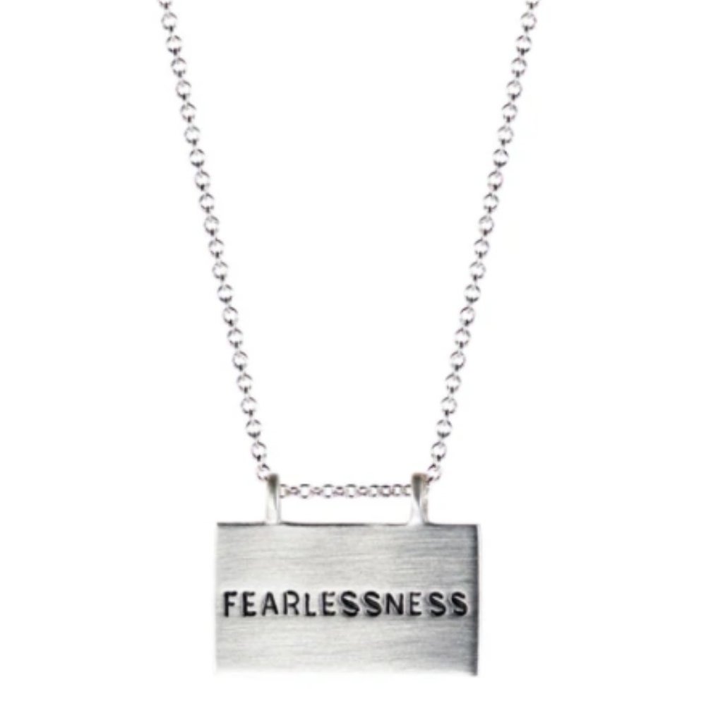Olivia Benson Silver Fearless Necklace by Me&Ro